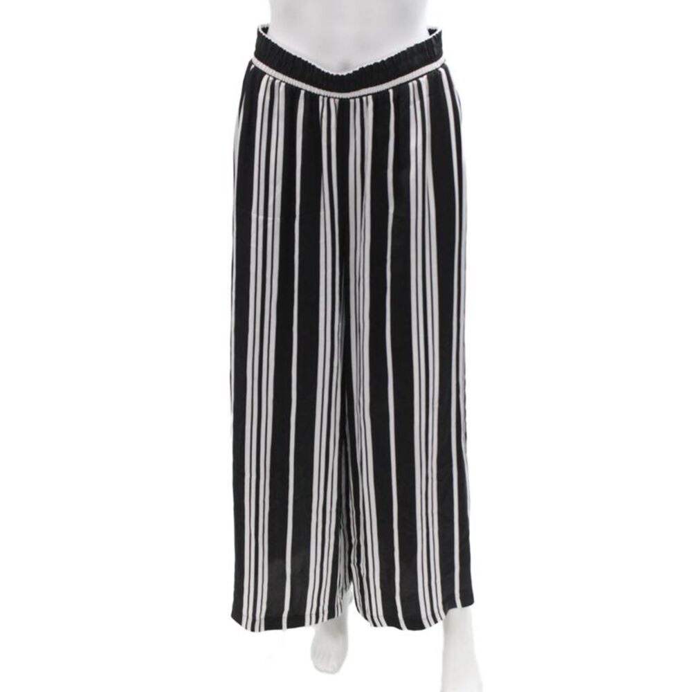 L'Agence Women Black Striped Bohemian Pants Petite Size S